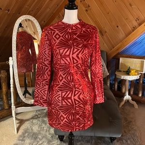 Red sequin dress